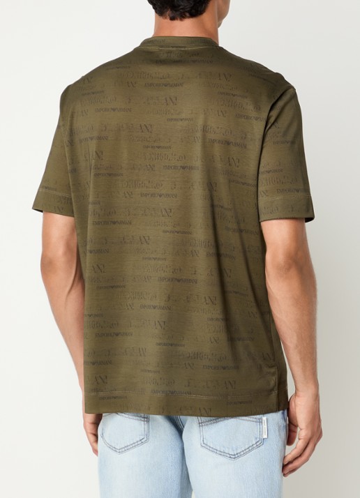 Armani T-shirt met logoprint - achterkant mosgroen