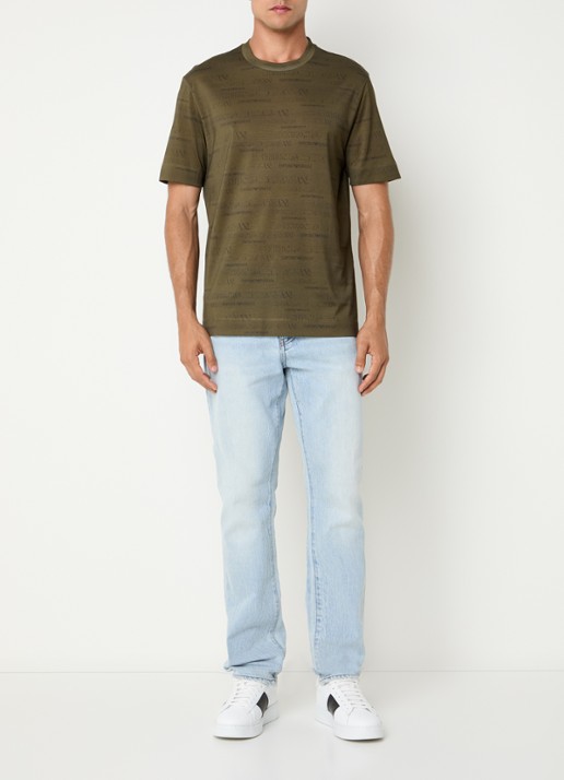 Armani T-shirt met logoprint - voorkant 4 mosgroen
