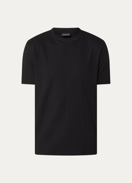 Armani T-shirt met logoprint - voorkant zwart