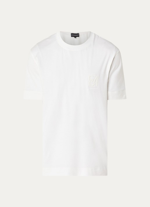 Armani T-shirt met logoprint - voorkant 3 wit