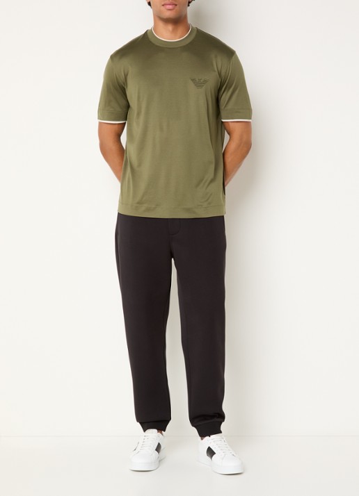 Armani T-shirt met logoprint - voorkant 2 bronsgroen