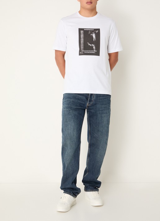 Armani T-shirt met logoprint - voorkant 2 wit