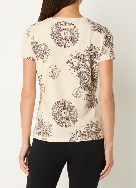Armani T-shirt met print en ronde hals - achterkant 2 lichtgeel