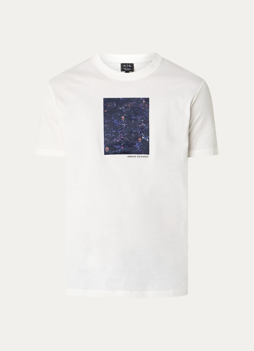 Armani T-shirt met print - voorkant 2 gebroken wit