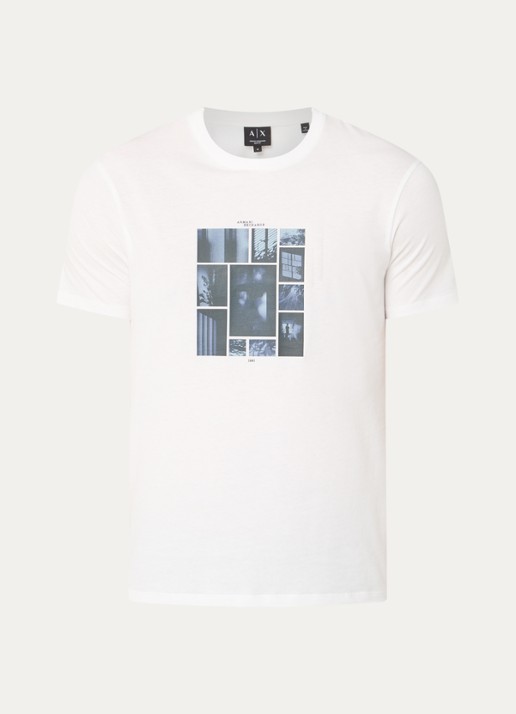 Armani T-shirt met print - voorkant 2 gebroken wit