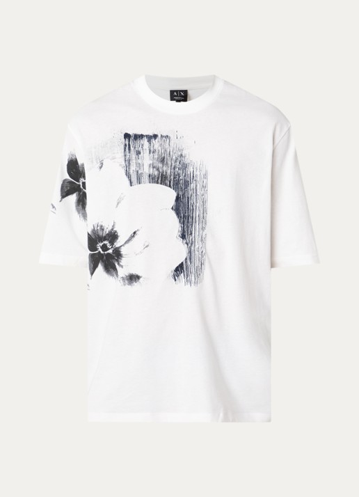 Armani T-shirt met print - voorkant 2 gebroken wit