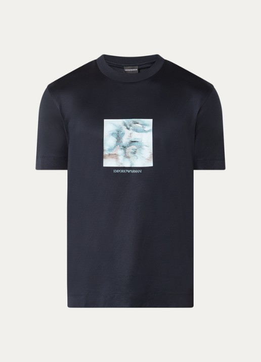 Armani T-shirt met print - voorkant blauw
