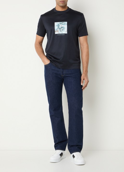 Armani T-shirt met print - voorkant 2 blauw