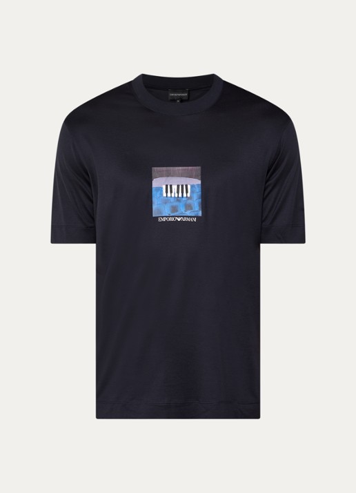 Armani T-shirt met print - voorkant donkerblauw
