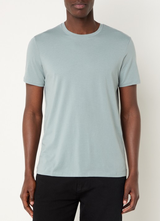 Armani T-shirt met ronde hals - detail lichtblauw