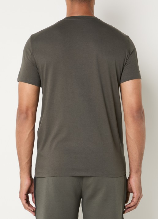 Armani T-shirt met ronde hals - achterkant bronsgroen