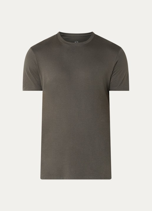 Armani T-shirt met ronde hals - voorkant 2 bronsgroen
