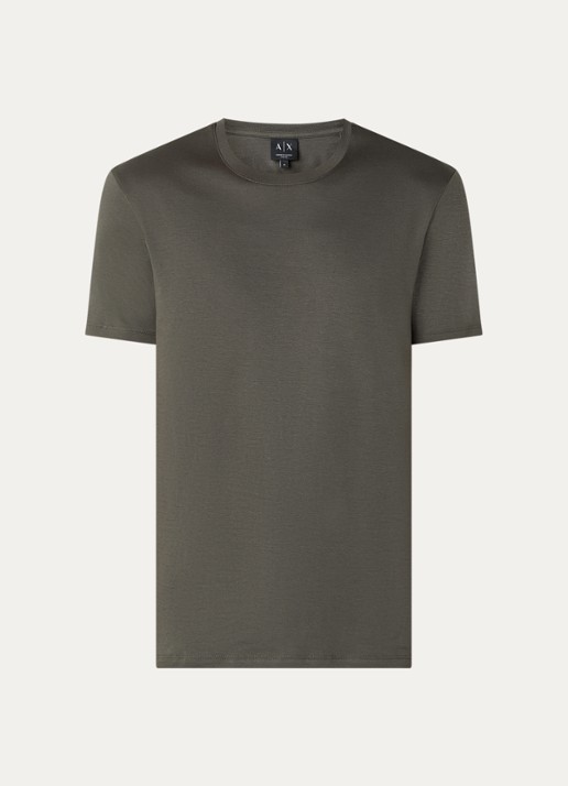 Armani T-shirt met ronde hals - voorkant okergeel