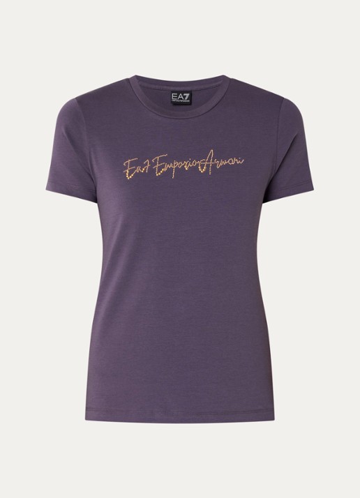 Armani T-shirt met strass - voorkant violet