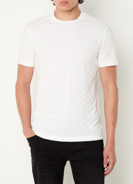 Armani T-shirt met structuur en stretch