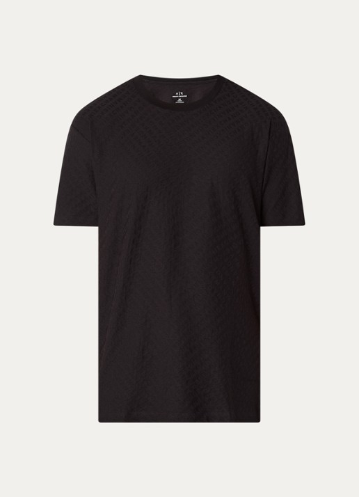 Armani T-shirt met structuur - voorkant 2 zwart