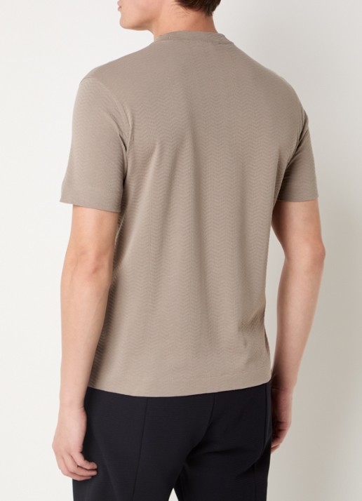 Armani T-shirt met structuur - achterkant 2 zand