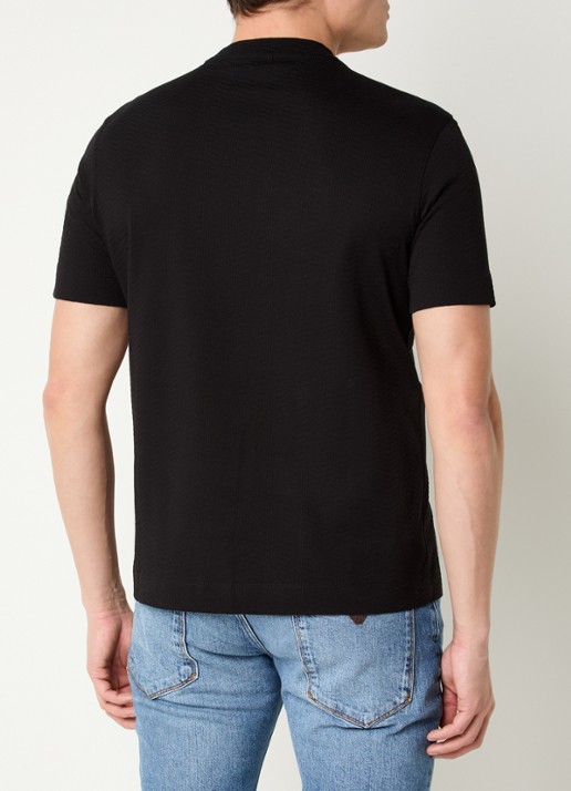 Armani T-shirt met structuur - achterkant zwart
