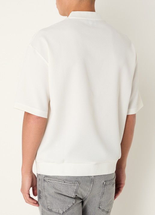 Armani T-shirt met structuur - achterkant 2 gebroken wit