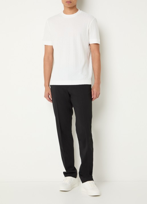 Armani T-shirt met structuur - voorkant 4 ivoor