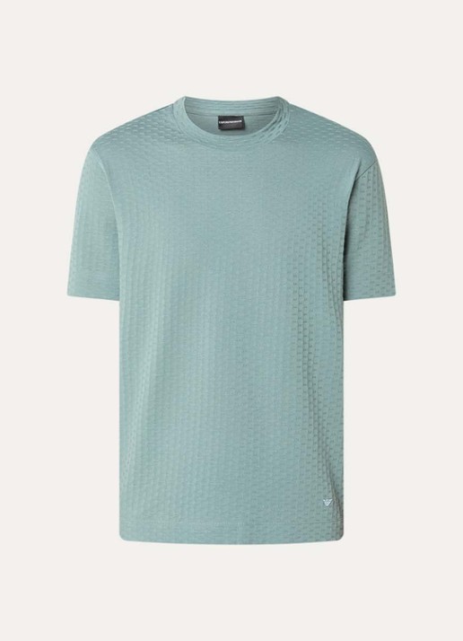 Armani T-shirt met structuur - voorkant 2 mint
