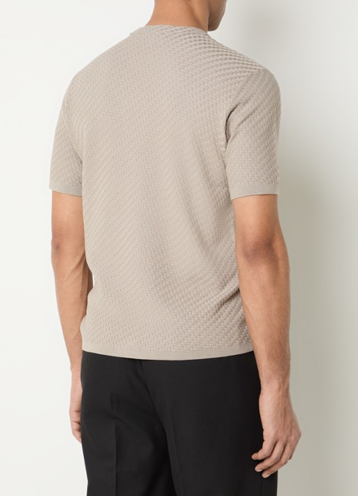 Armani T-shirt met structuur - achterkant 2 khaki