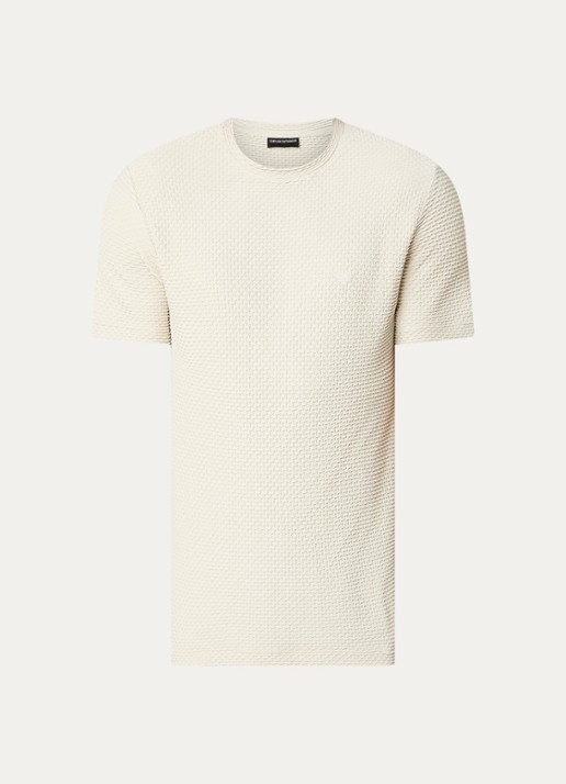 Armani T-shirt met structuur - voorkant 2 beige