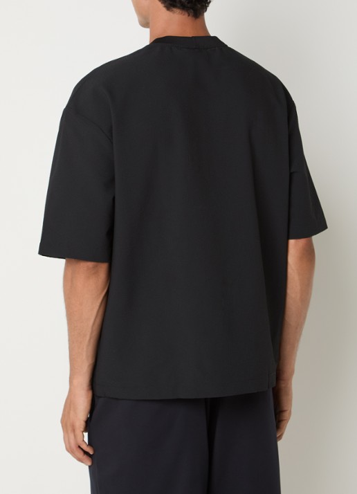 Armani T-shirt met structuur - achterkant donkerblauw