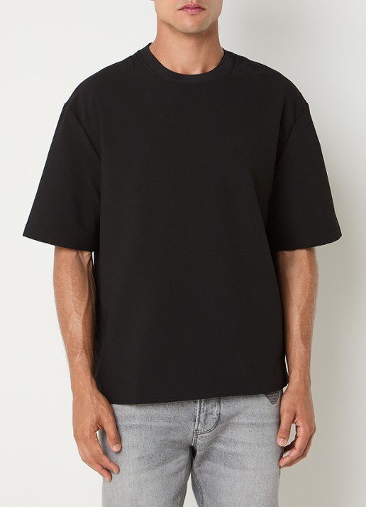 Armani T-shirt met structuur - detail 2 zwart