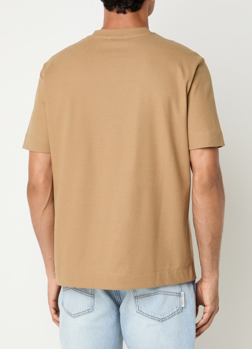 Armani T-shirt met structuur - achterkant 3 beige