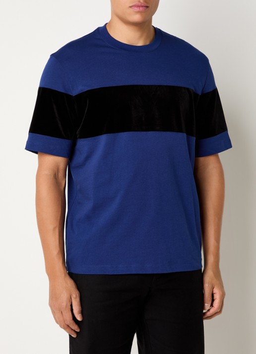 Armani T-shirt met suède details