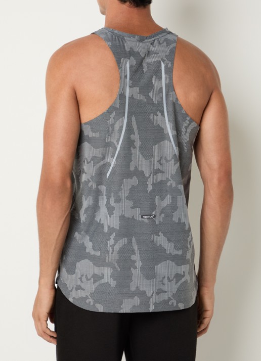 Armani Tanktop met logo en print - achterkant donkergrijs