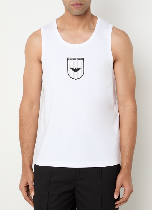 Armani Tanktop met ronde hals en logo
