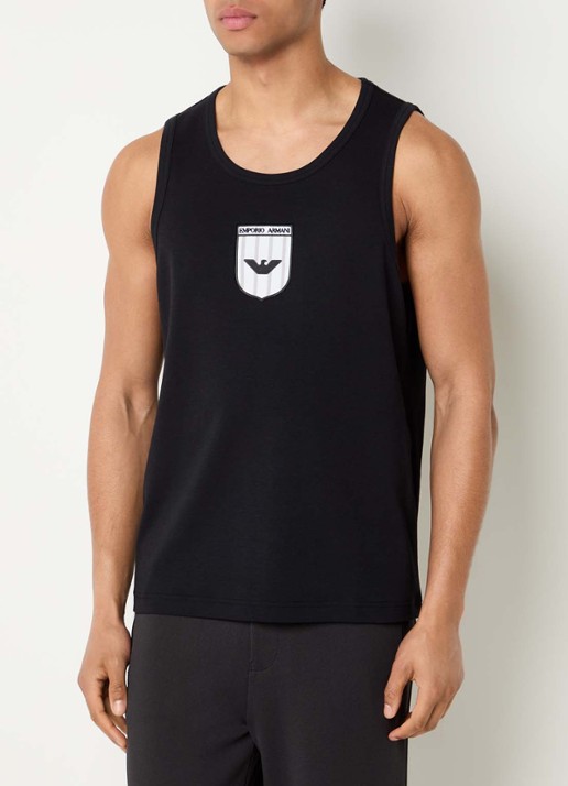 Armani Tanktop met ronde hals en logo
