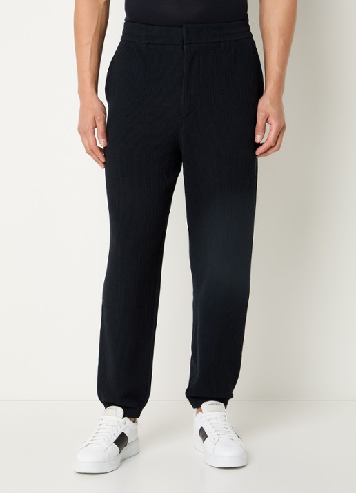 Armani Tapered fit broek met steekzakken en structuur