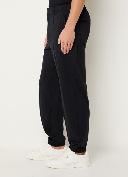 Armani Tapered fit broek met steekzakken - detail 5 donkerblauw