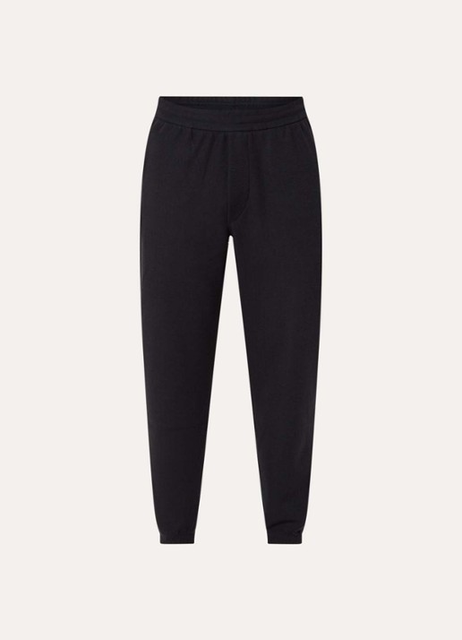 Armani Tapered fit broek met visgraatdessin en steekzakken - voorkant 4 donkerblauw