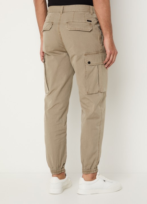 Armani Tapered fit cargobroek met klepzakken - achterkant 3 donkerbeige
