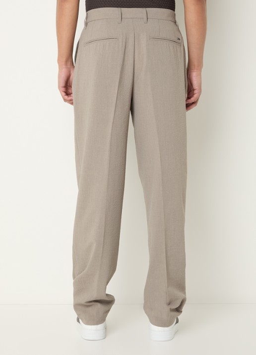 Armani Tapered fit chino met streepprint - achterkant 3 khaki