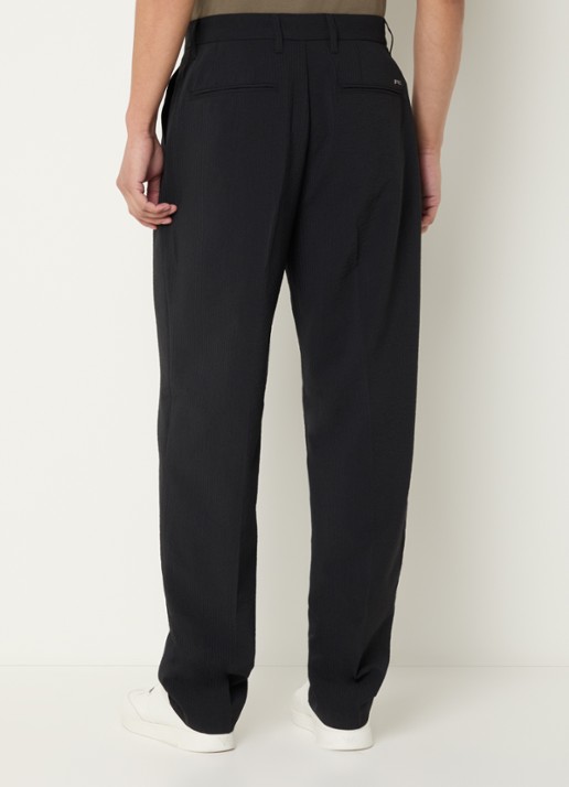Armani Tapered fit chino met streepprint - achterkant antraciet
