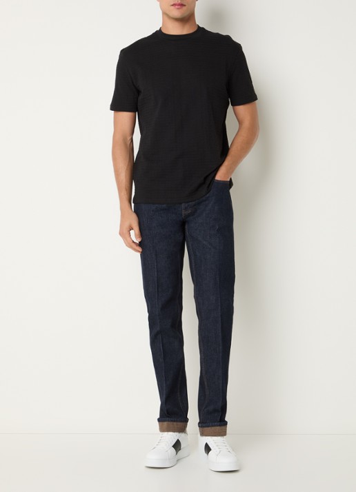 Armani Tapered fit jeans met donkere wassing - voorkant 6 indigo