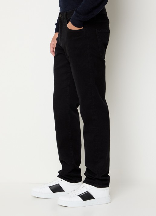 Armani Tapered fit jeans met gekleurde wassing - detail 4 zwart