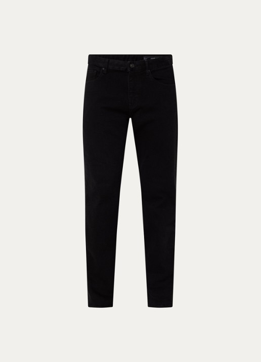 Armani Tapered fit jeans met gekleurde wassing - voorkant zwart