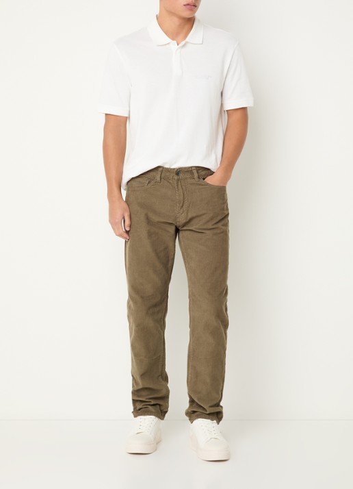 Armani Tapered fit jeans met gekleurde wassing - voorkant 4 legergroen
