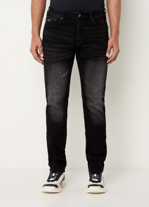 Armani Tapered fit jeans met steekzakken - detail zwart