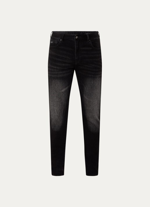 Armani Tapered fit jeans met steekzakken - voorkant 4 zwart