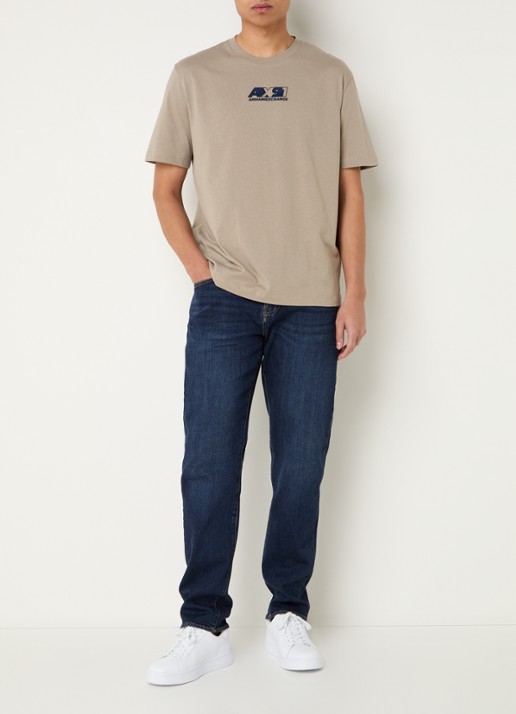Armani Tapered fit jeans met steekzakken - voorkant 3 donkerblauw