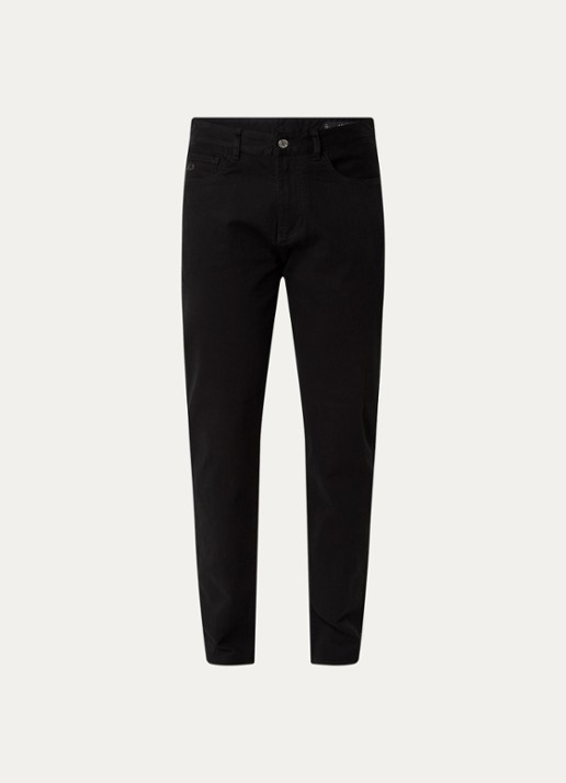 Armani Tapered fit jeans met steekzakken - voorkant 2 diepzwart