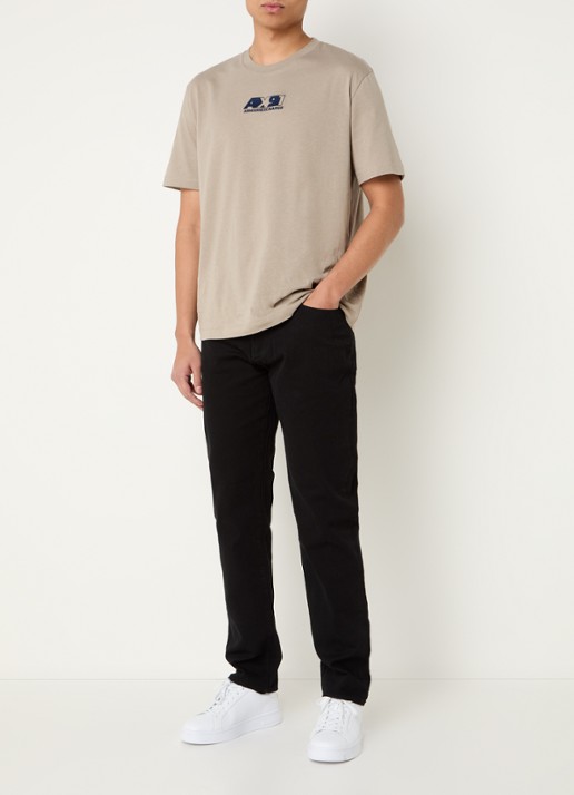 Armani Tapered fit jeans met steekzakken - voorkant 3 diepzwart