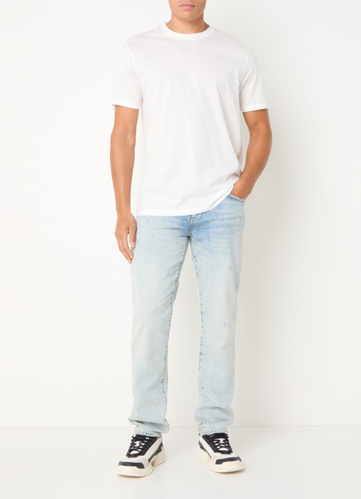 Armani Tapered fit jeans met steekzakken - voorkant 6 blue denim